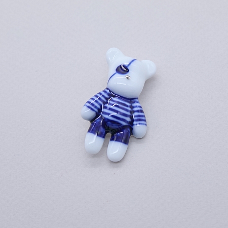 Брошь Мишка роспись пират с платиной из коллекции ГФЗ &amp; Buylerika Ceramic Гжельский фарфоровый завод