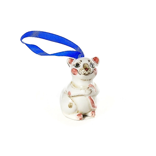 Елочная игрушка мышка Зинка (позглазурная цветная роспись)