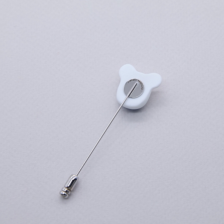 Брошь Голова мишки роспись цветок с платиной на иголке из коллекции ГФЗ &amp; Buylerika Ceramic Гжельский фарфоровый завод