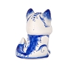 Скульптура котенок Пушок (подглазурные цветные краски, кобальт) Гжельский фарфоровый завод