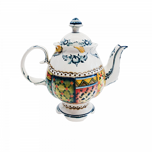 Сервиз чайный Цветок в цветной росписи "Пэчворк"