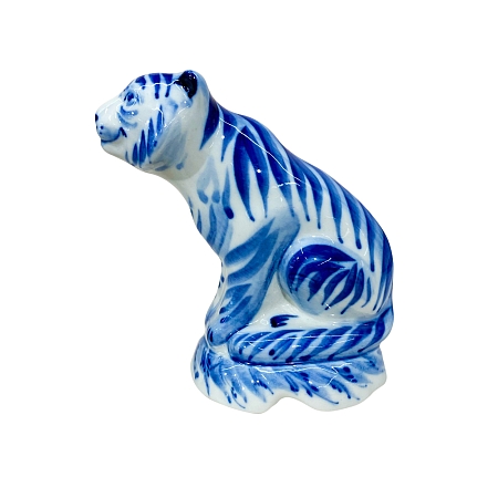 Скульптура Амурский тигр Гжельский фарфоровый завод