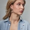 Серьги асимметричные Сердце роспись Роза Мари и Пчела в платине из коллекции &amp;quot;Босиком по траве&amp;quot; ГФЗ &amp;amp; Buylerika Ceramic Гжельский фарфоровый завод