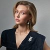 Брошь мишка роспись Анитюны глазки с платиной из коллекции &amp;quot;Босиком по траве&amp;quot; ГФЗ &amp;amp; Buylerika Ceramic Гжельский фарфоровый завод