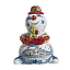 Скульптура Снеговик с ёлочкой (подглазурные цветные краски) авторская работа