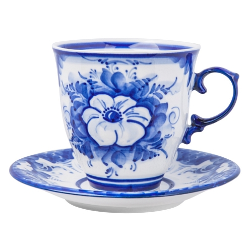 Сервиз чайно-кофейный Чародейка &amp;quot;Белый цветок&amp;quot; авт.р. Кустаревой